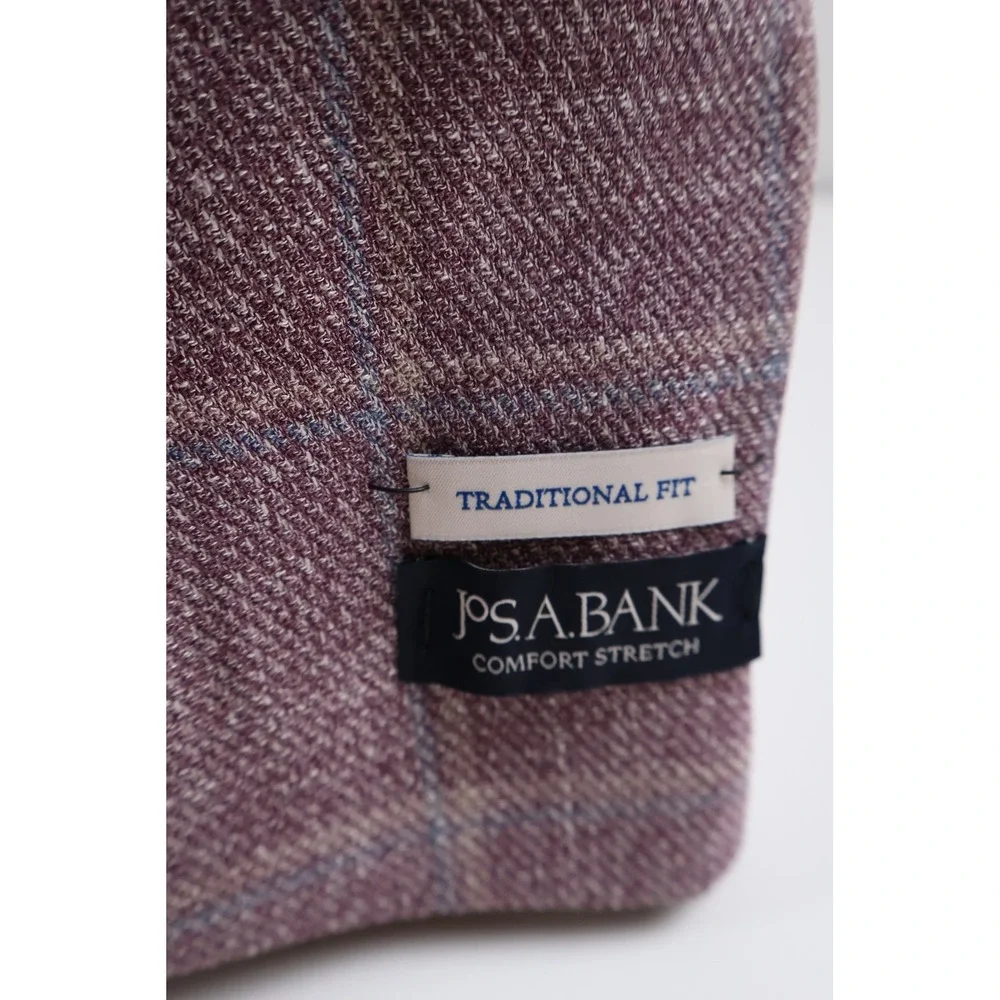 Jos A Bank Sportcoat Comfort Stretch Mauve Plaid 42R NWT $199